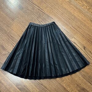 Zara Black A-Line Pleated Skirt
